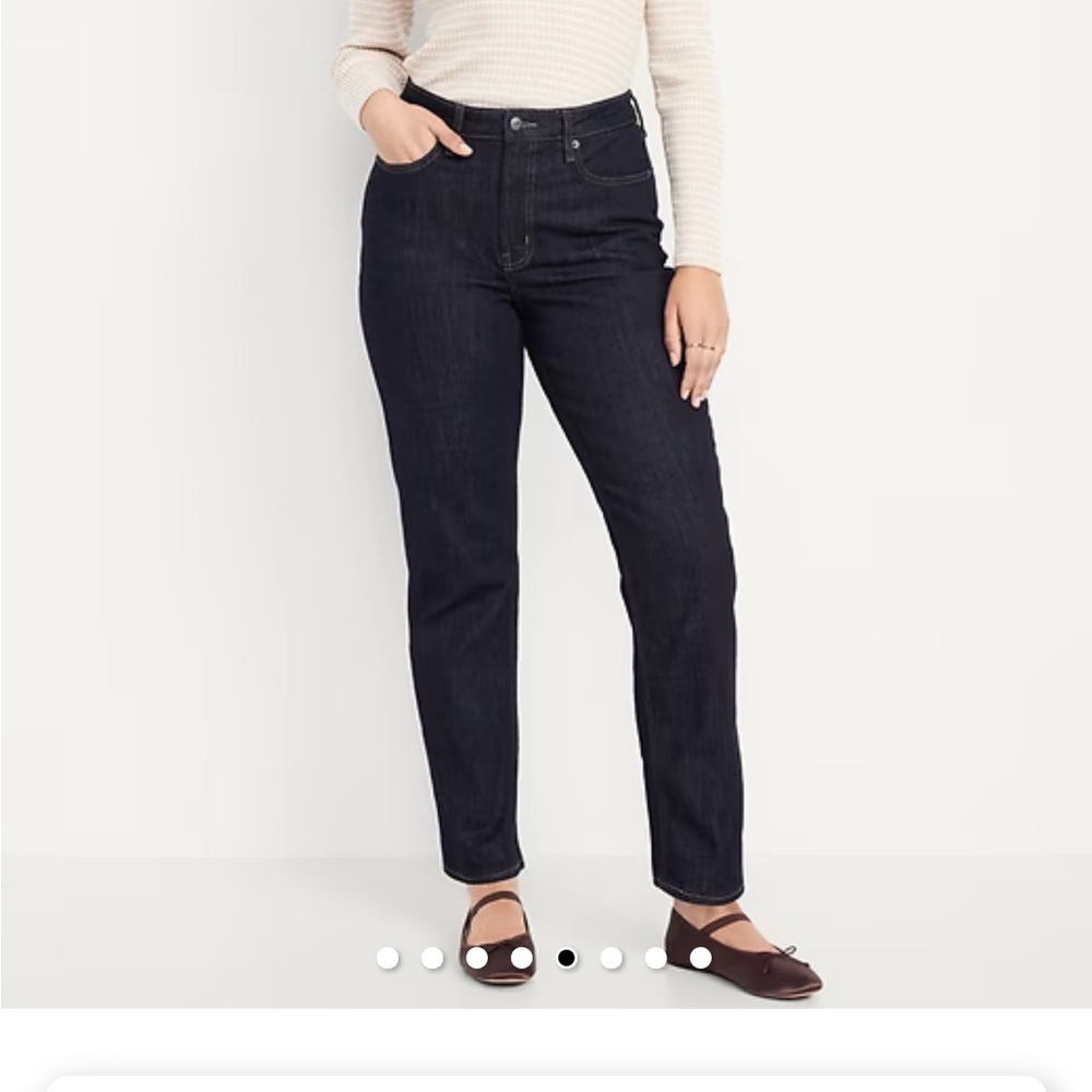 Women's Extra High-Waisted Straight Jeans 14 Tall Old Navy